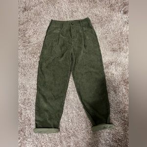 Green baggy corduroy jeans